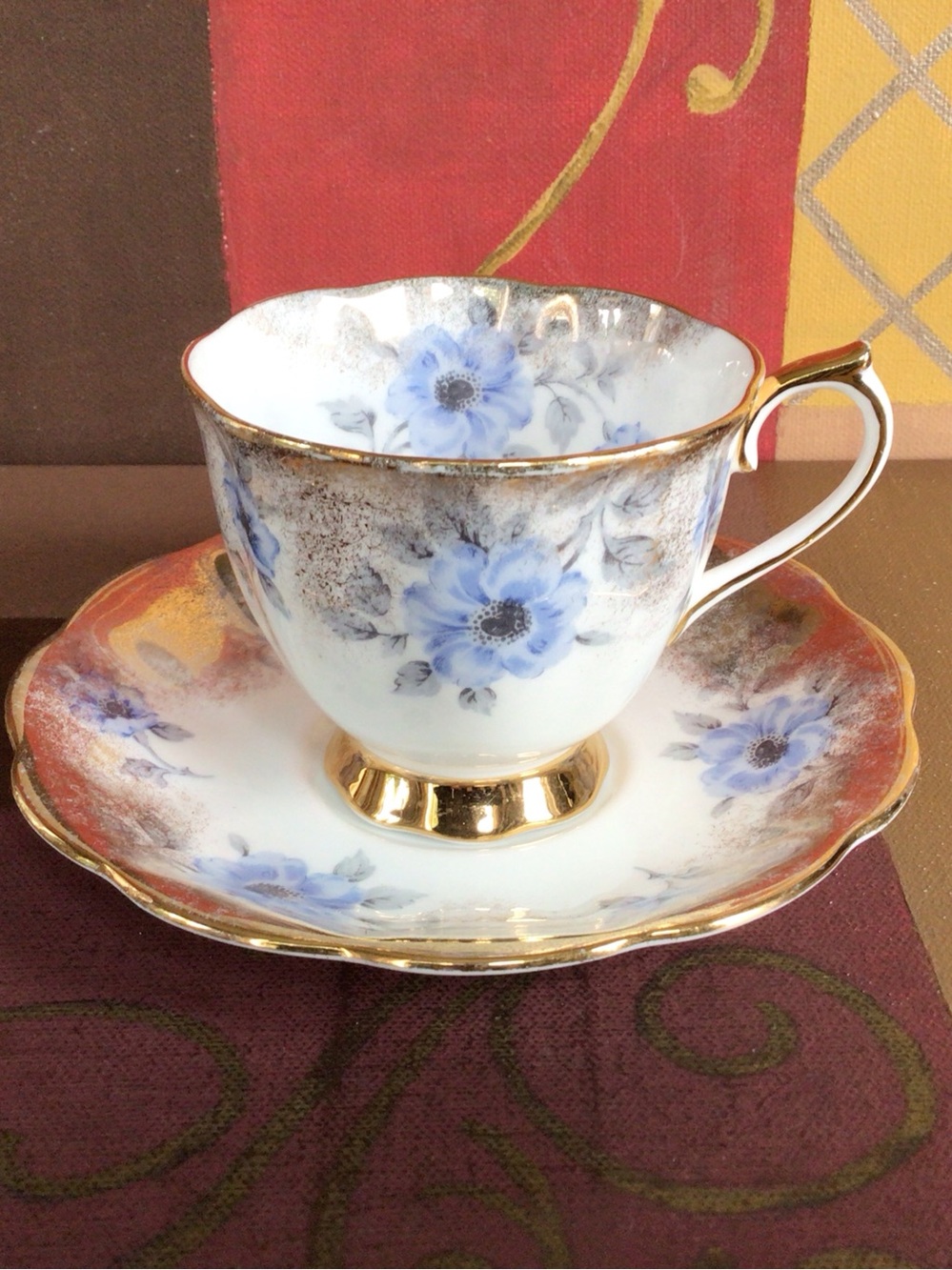 Royal Albert Blue Floral Teacup And Saucer